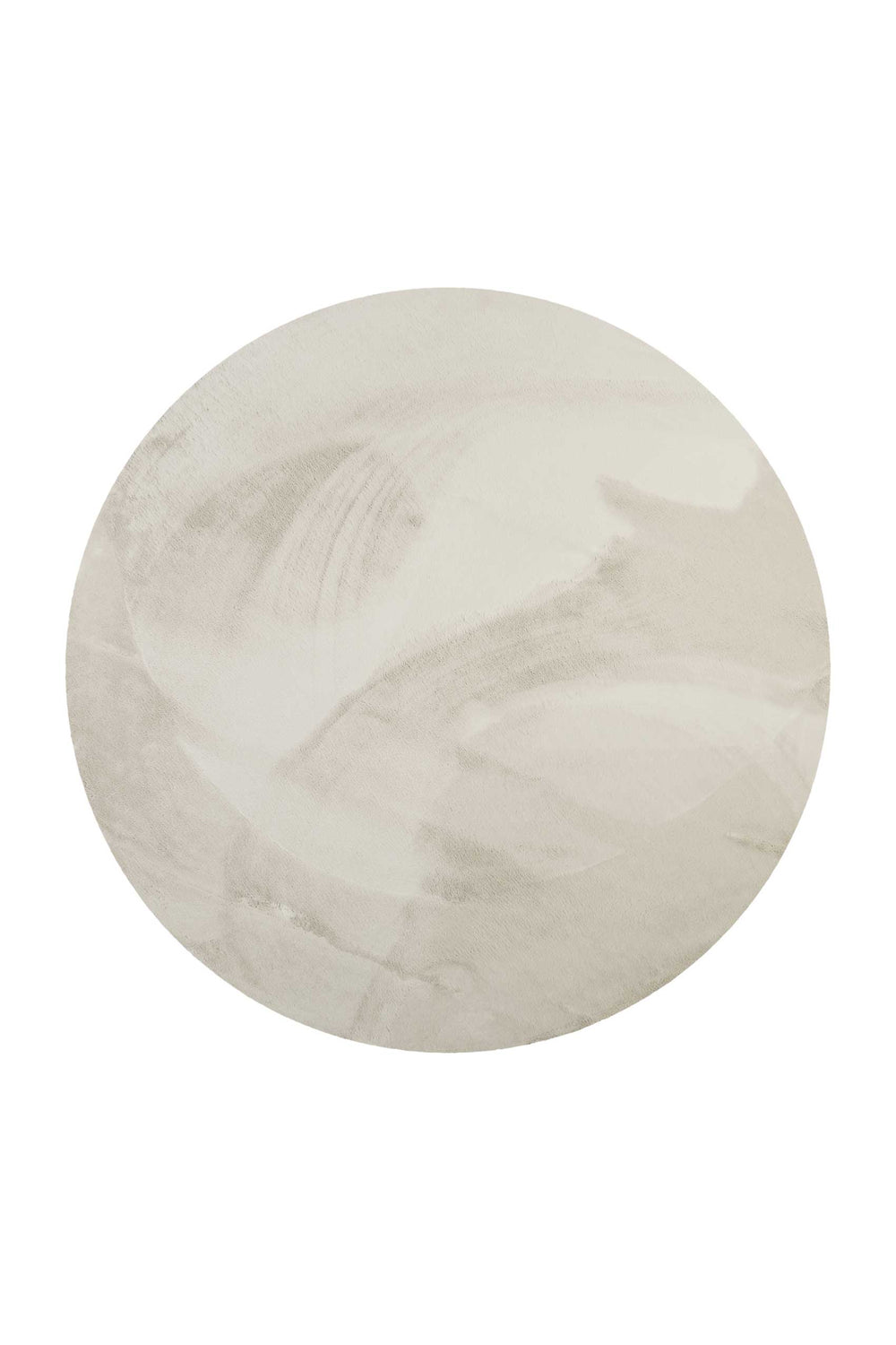 Anna Teppich creme beige Hochflor rund