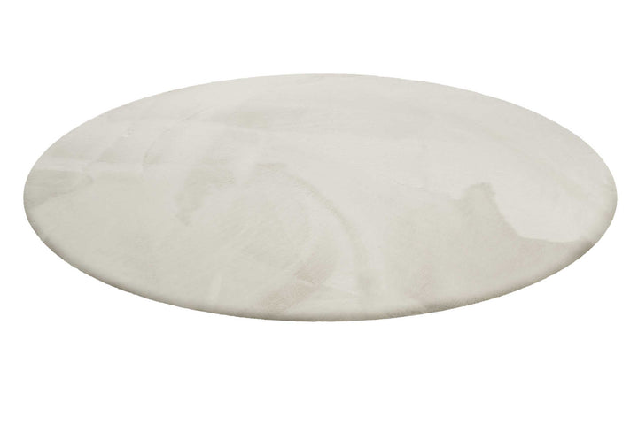 Anna Teppich creme beige Hochflor rund