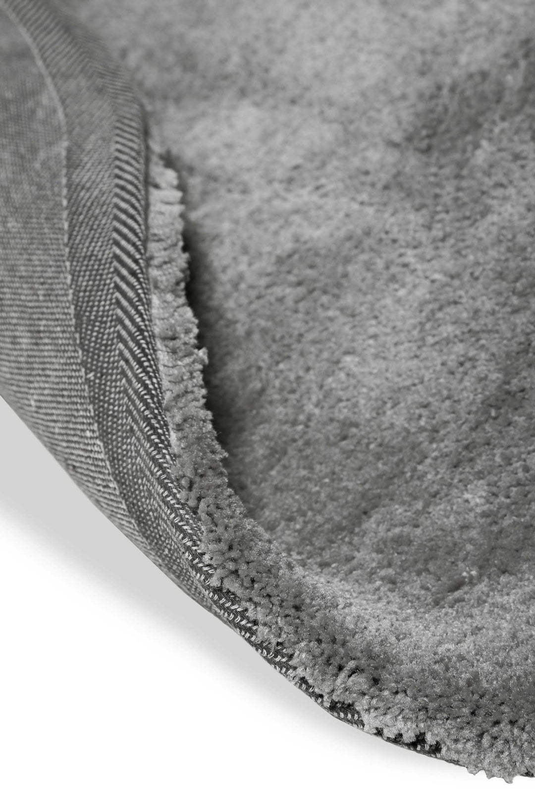 Emilia Teppich grau taupe Hochflor rund