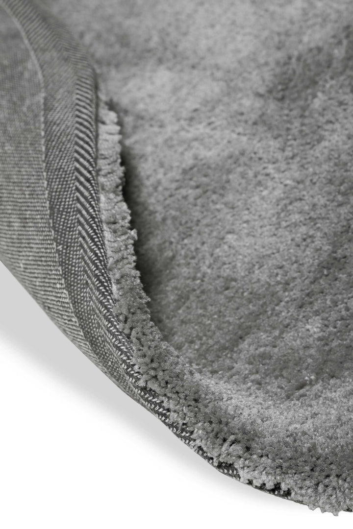 Emilia Teppich grau taupe Hochflor rund