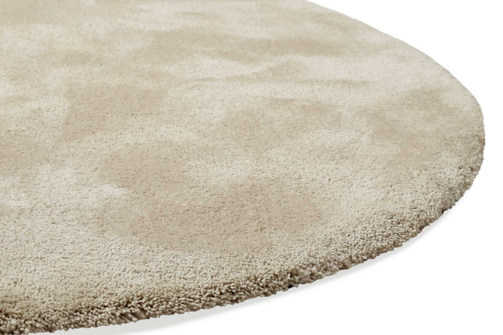 Emilia Teppich beige Hochflor rund