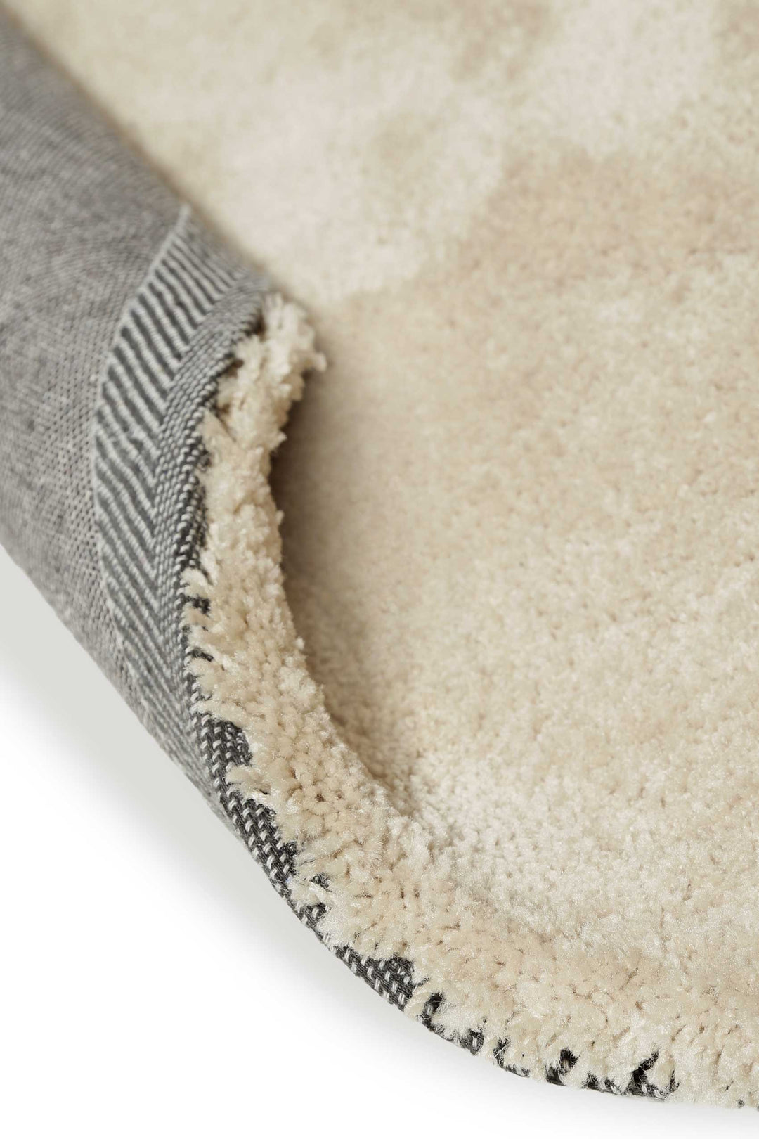 Emilia Teppich beige Hochflor rund
