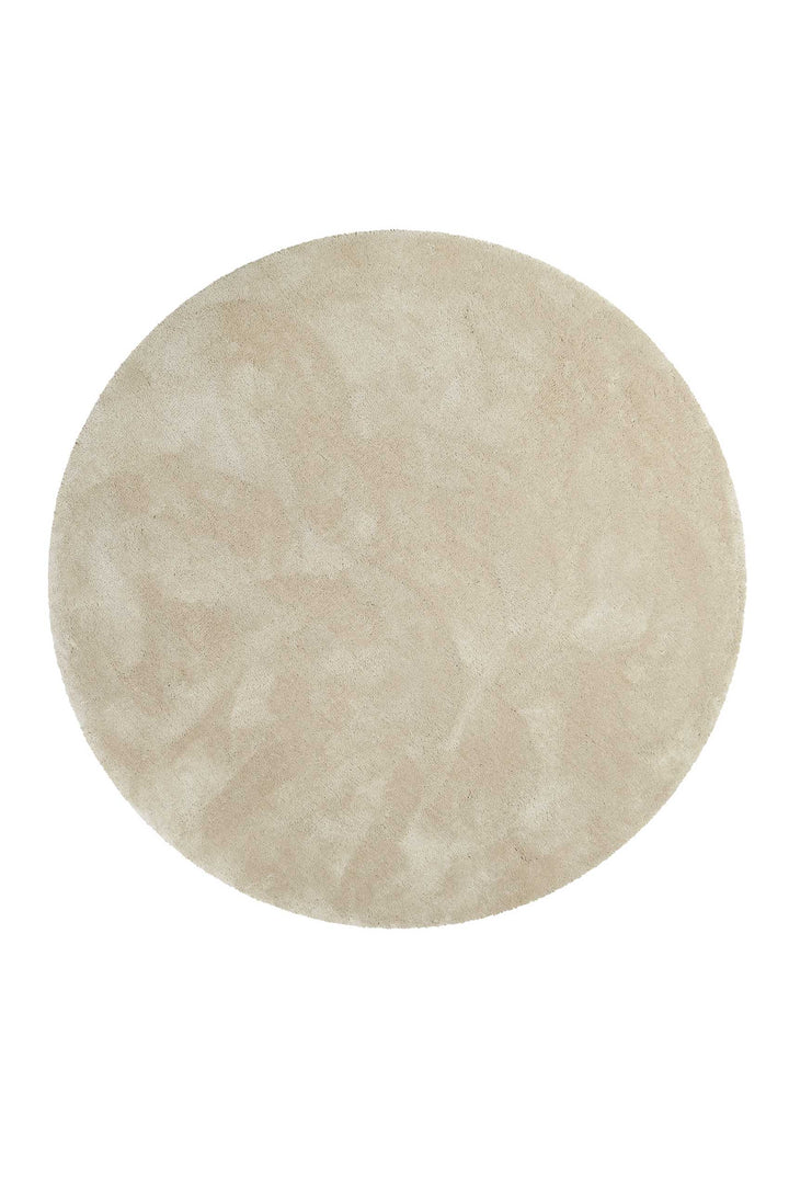 Emilia Teppich beige Hochflor rund
