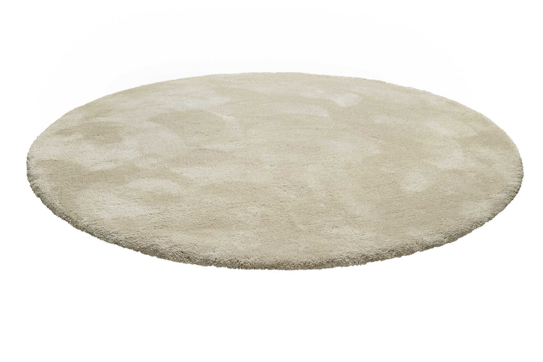Emilia Teppich beige Hochflor rund