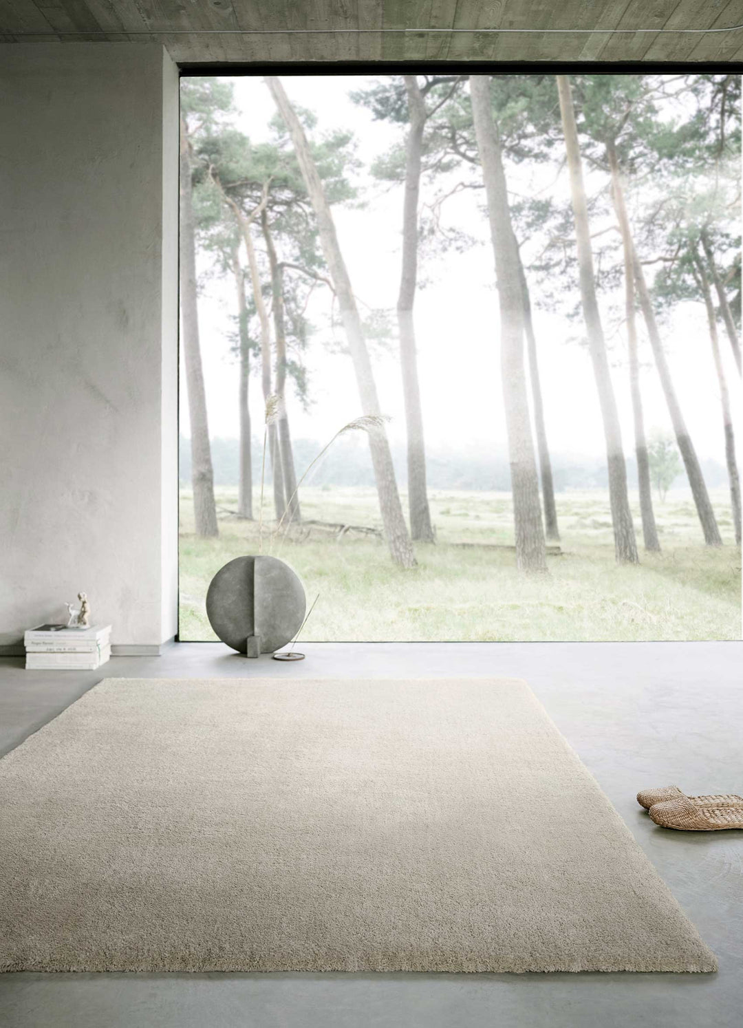 Emilia Teppich creme beige Hochflor rechteckig