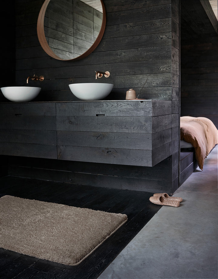 Joris Badteppich sand beige Kurzflor rechteckig