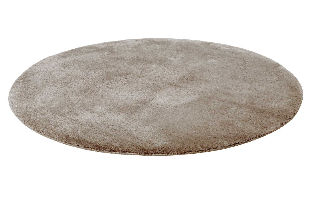 Joris Badteppich sand beige Kurzflor rund