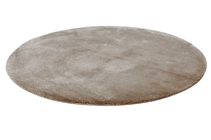 Joris Badteppich sand beige Kurzflor rund