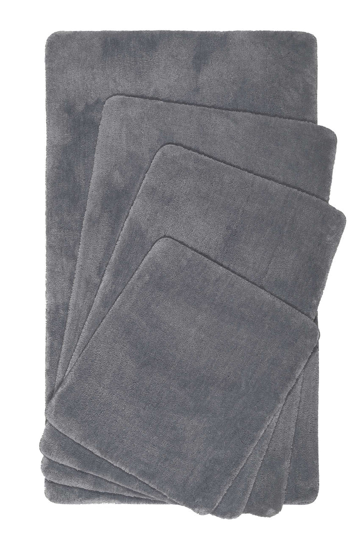 Joris Badteppich grau Kurzflor rechteckig