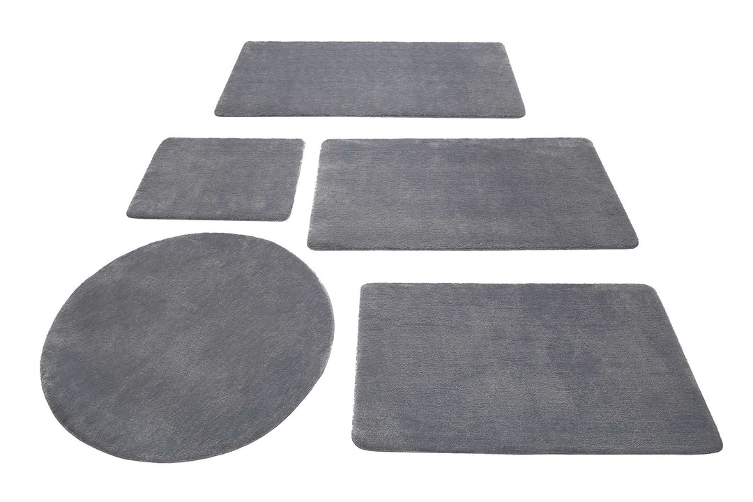 Joris Badteppich grau Kurzflor rechteckig