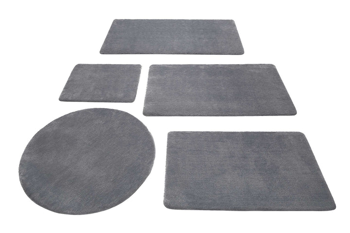 Joris Badteppich grau Kurzflor rechteckig