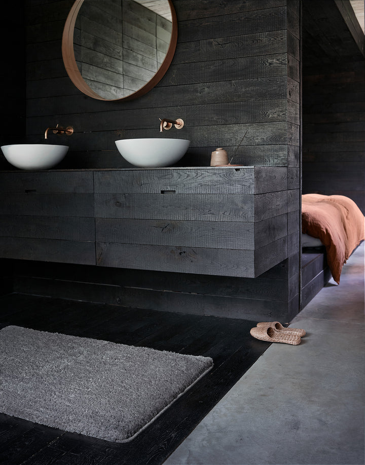 Joris Badteppich grau Kurzflor rechteckig