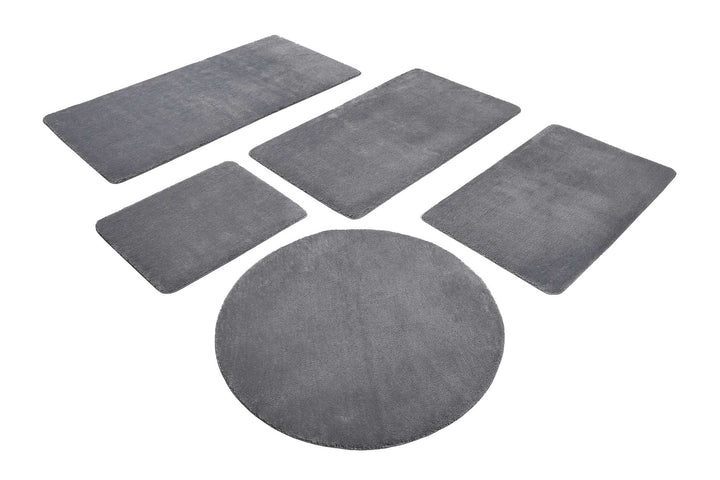 Joris Badteppich grau Kurzflor rechteckig