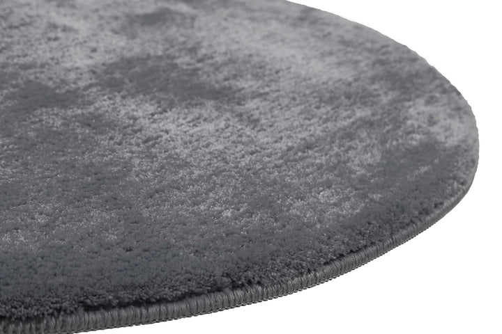 Joris Badteppich grau Kurzflor rund