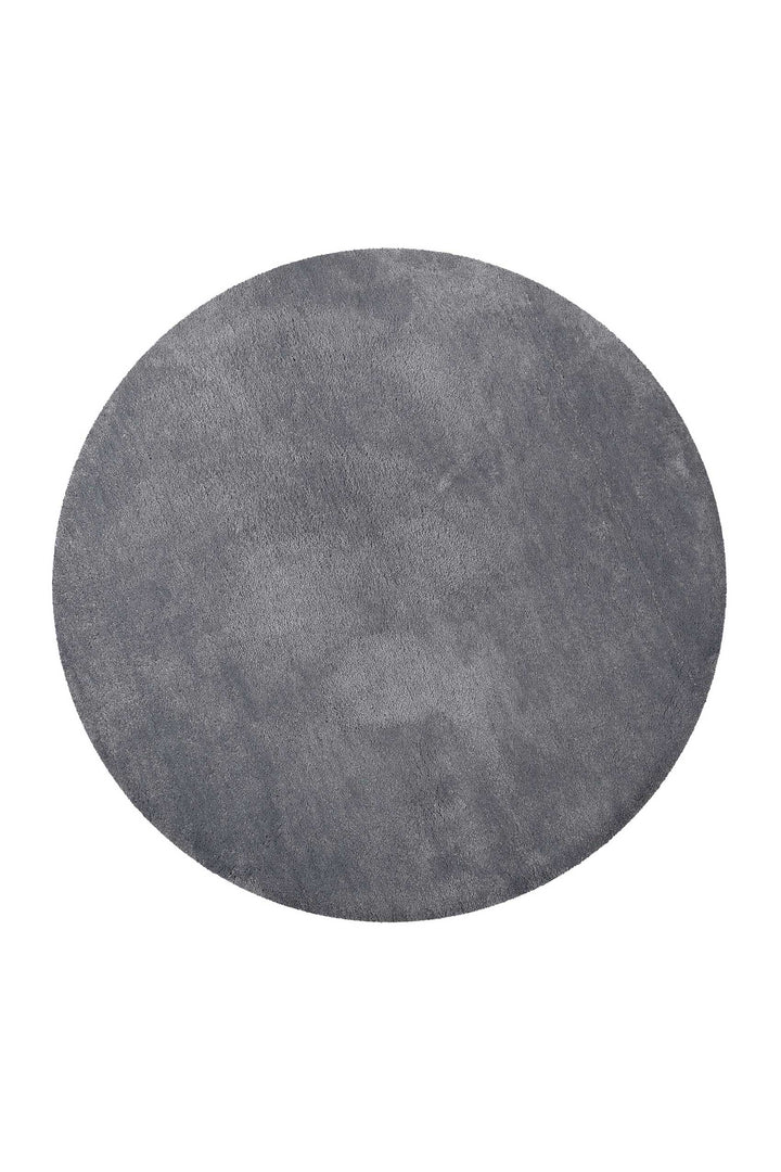 Joris Badteppich grau Kurzflor rund