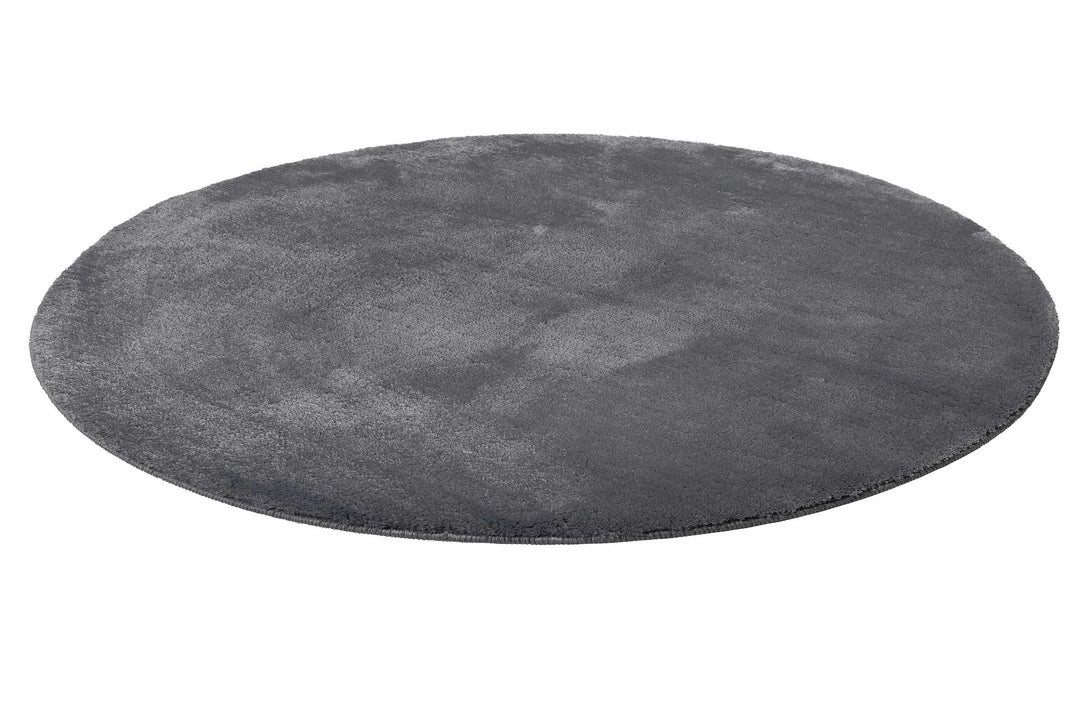 Joris Badteppich grau Kurzflor rund