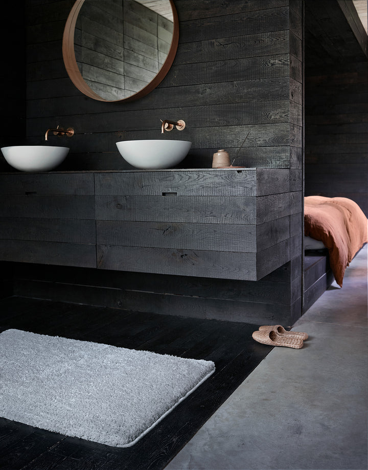 Joris Badteppich hellgrau Kurzflor rechteckig