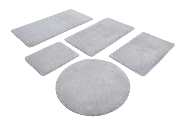 Joris Badteppich hellgrau Kurzflor rechteckig