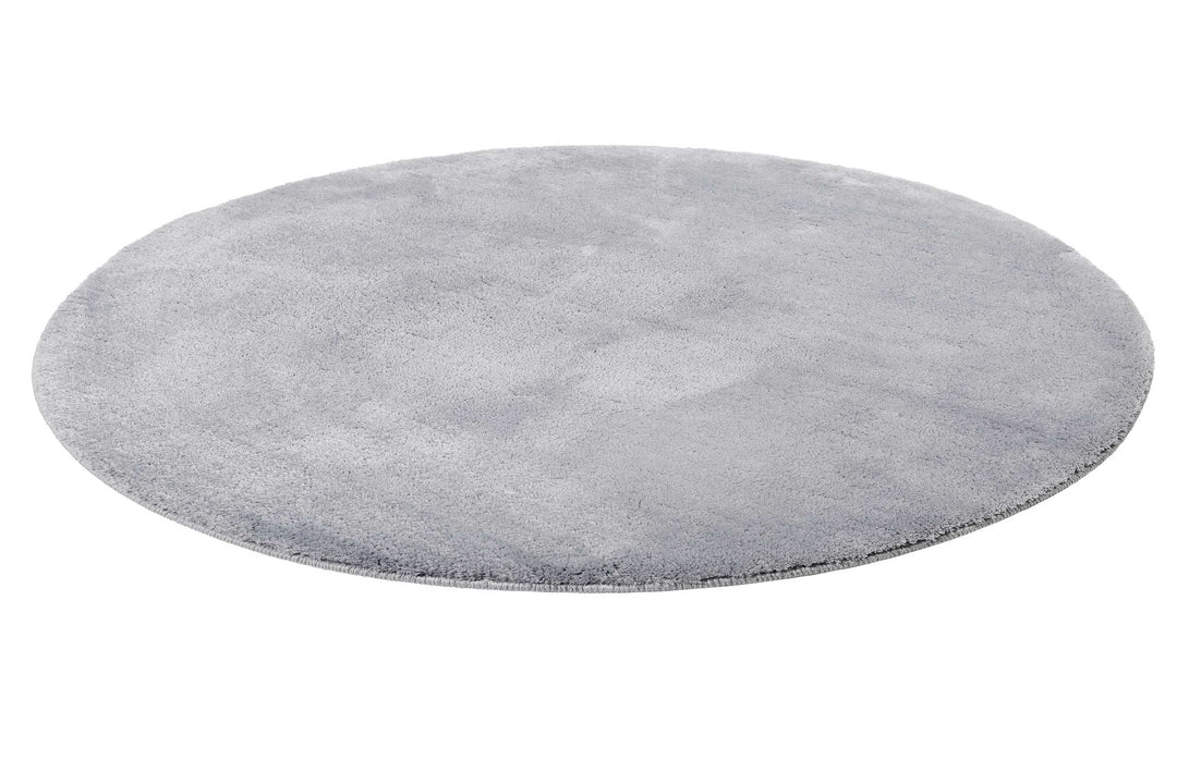 Joris Badteppich hellgrau Kurzflor rund