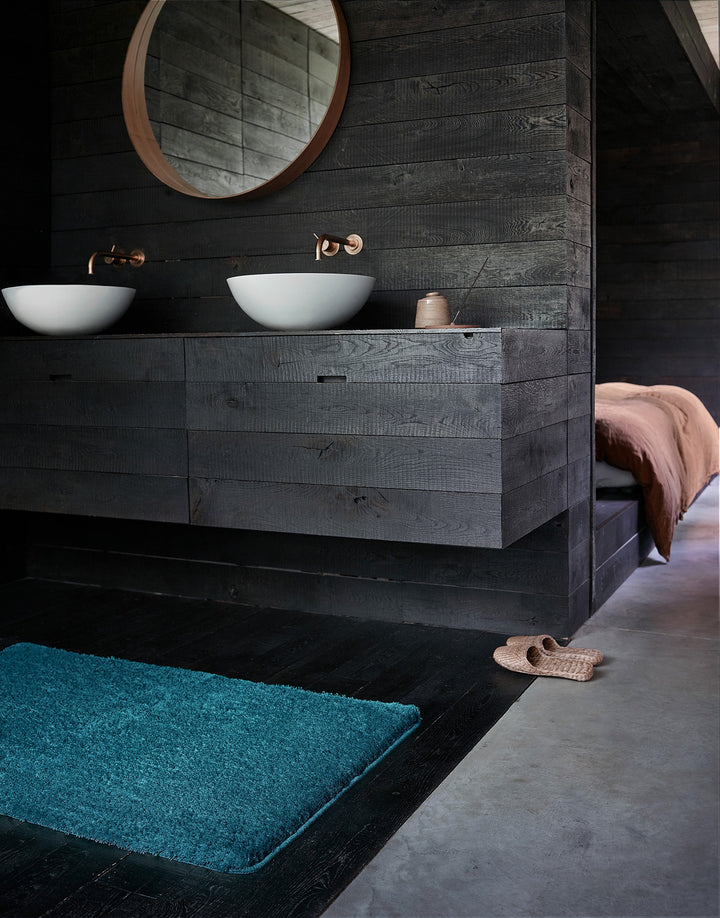 Joris Badteppich türkis Kurzflor rechteckig