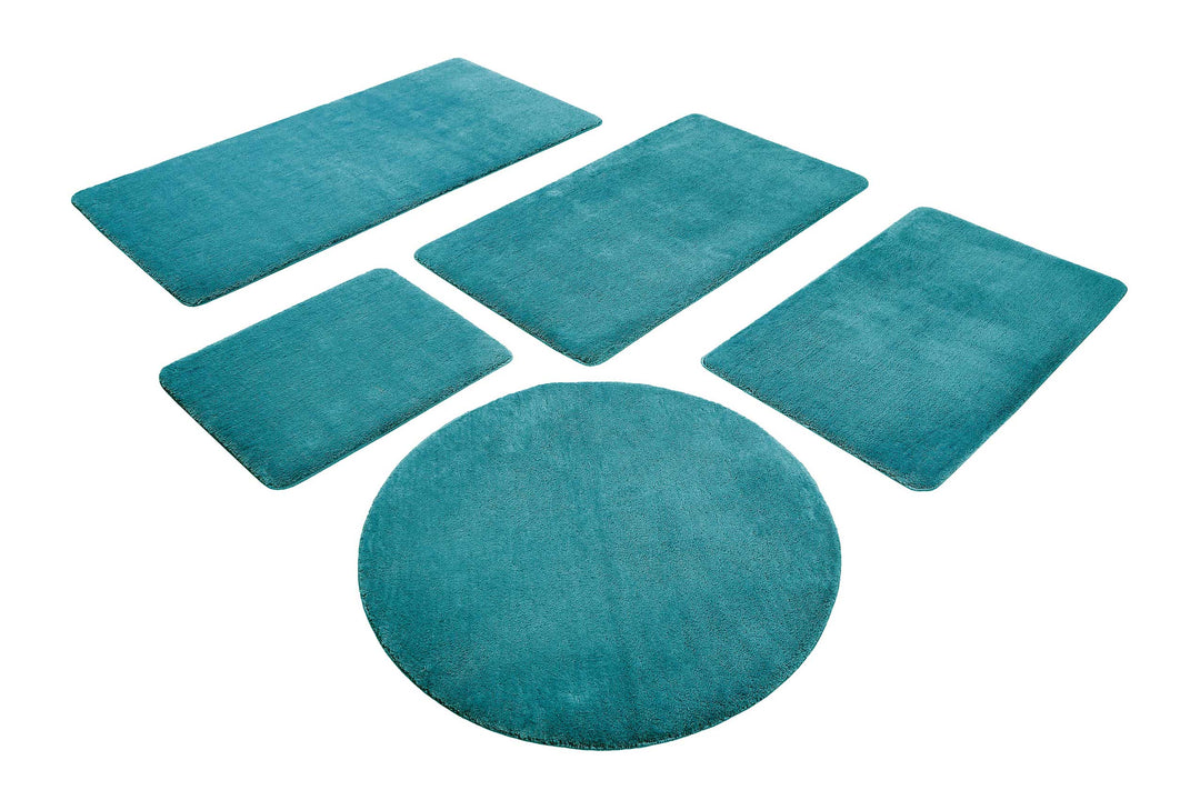 Joris Badteppich türkis Kurzflor rechteckig