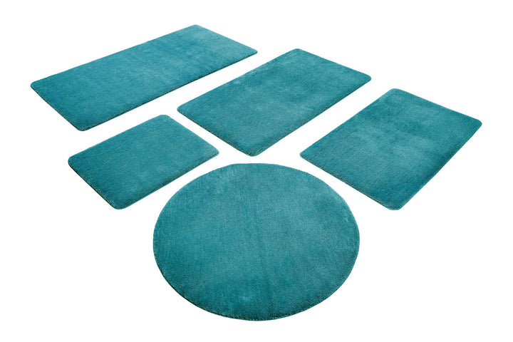 Joris Badteppich türkis Kurzflor rechteckig