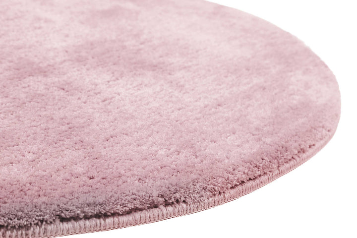 Joris Badteppich rosa Kurzflor rund