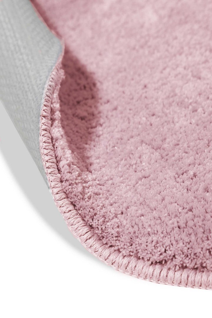 Joris Badteppich rosa Kurzflor rund