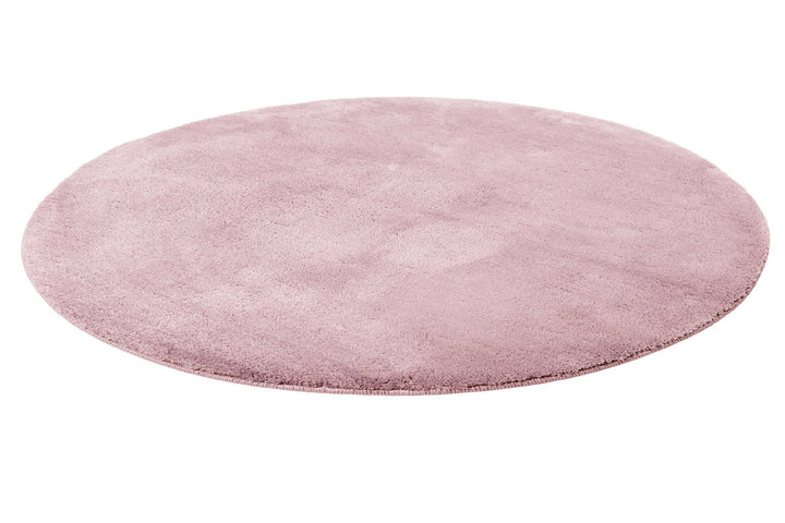 Joris Badteppich rosa Kurzflor rund