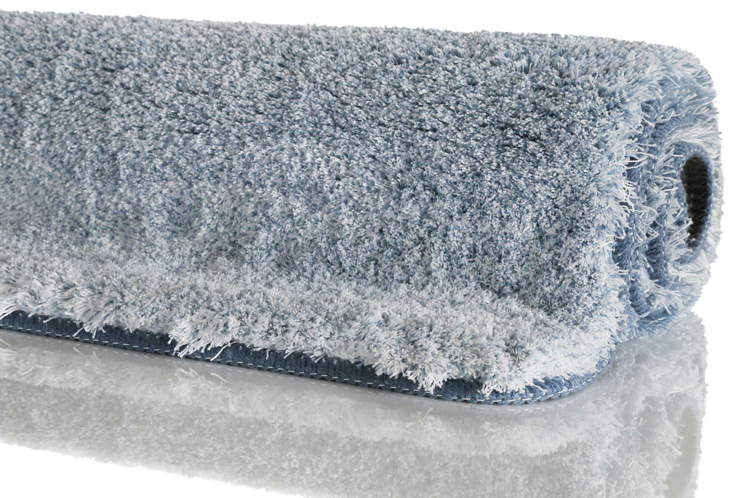 Luuk Badteppich graublau Hochflor rechteckig