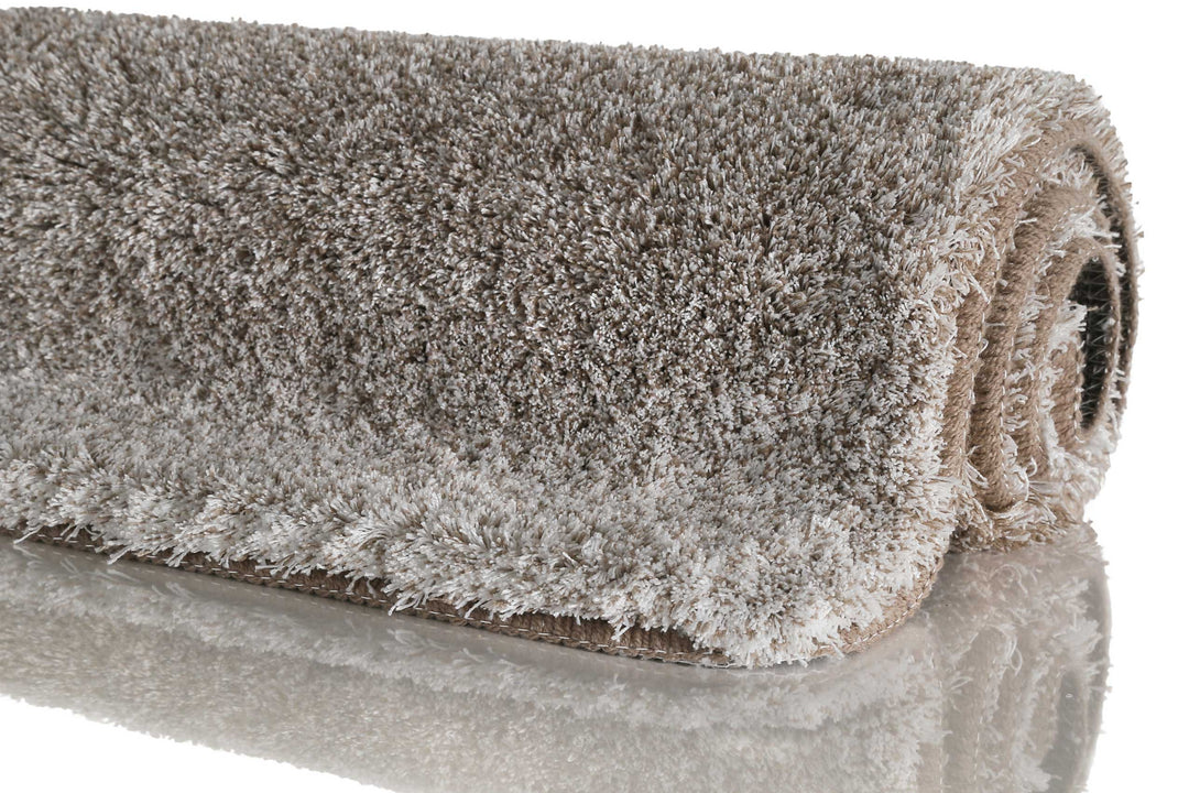 Luuk Badteppich taupe Hochflor rechteckig