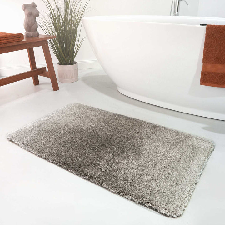 Luuk Badteppich taupe Hochflor rechteckig