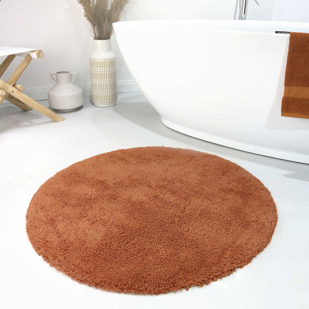 Ole Badteppich terracotta Kurzflor rund