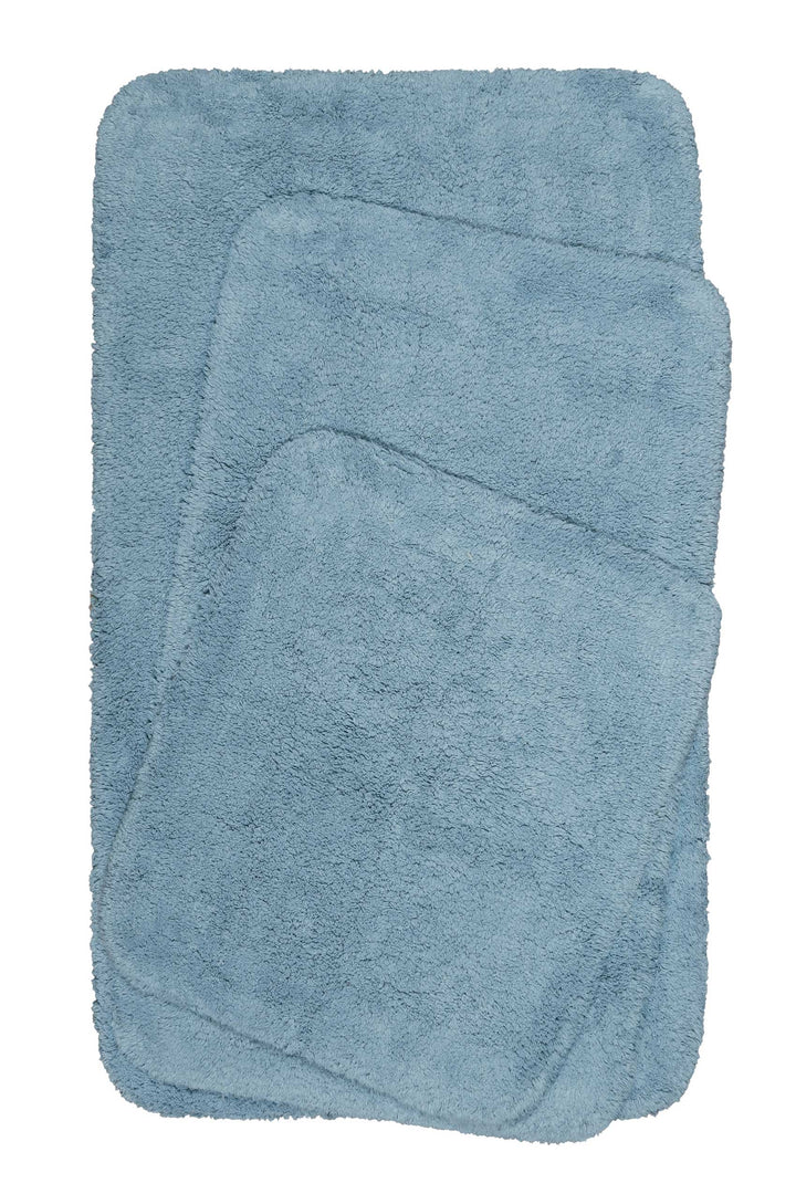 Ole Badteppich grau blau Kurzflor rechteckig