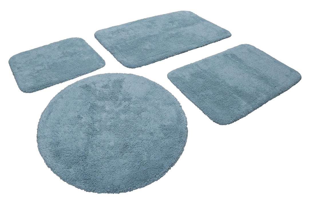 Ole Badteppich grau blau Kurzflor rechteckig