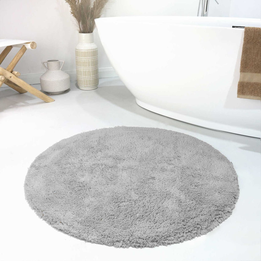 Ole Badteppich hellgrau Kurzflor rund