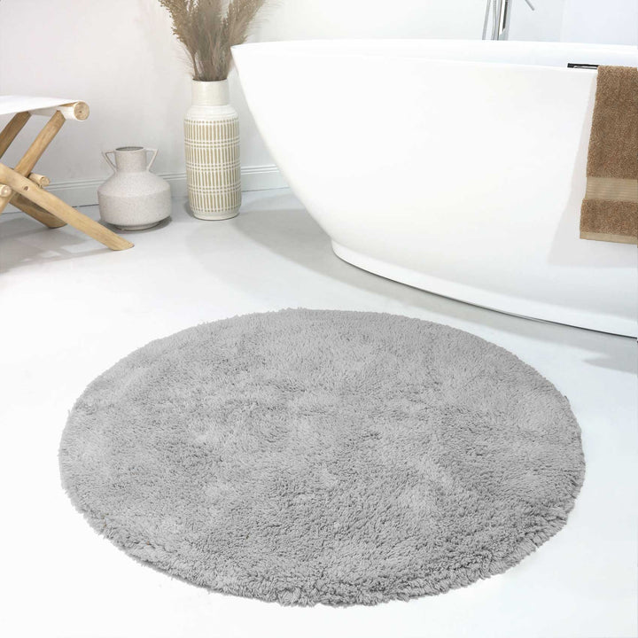 Ole Badteppich hellgrau Kurzflor rund