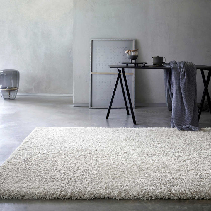 Smilla Teppich creme weiß Hochflor rechteckig