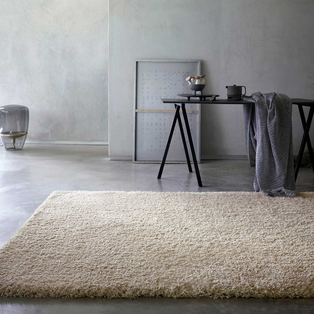 Smilla Teppich beige Hochflor rechteckig