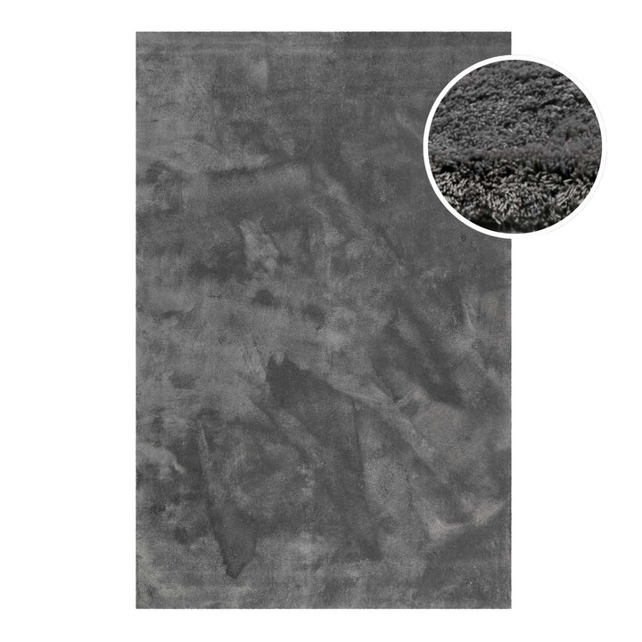 Teppich Grau Anthrazit Hochflor "Vanessa" WECONhome Basics