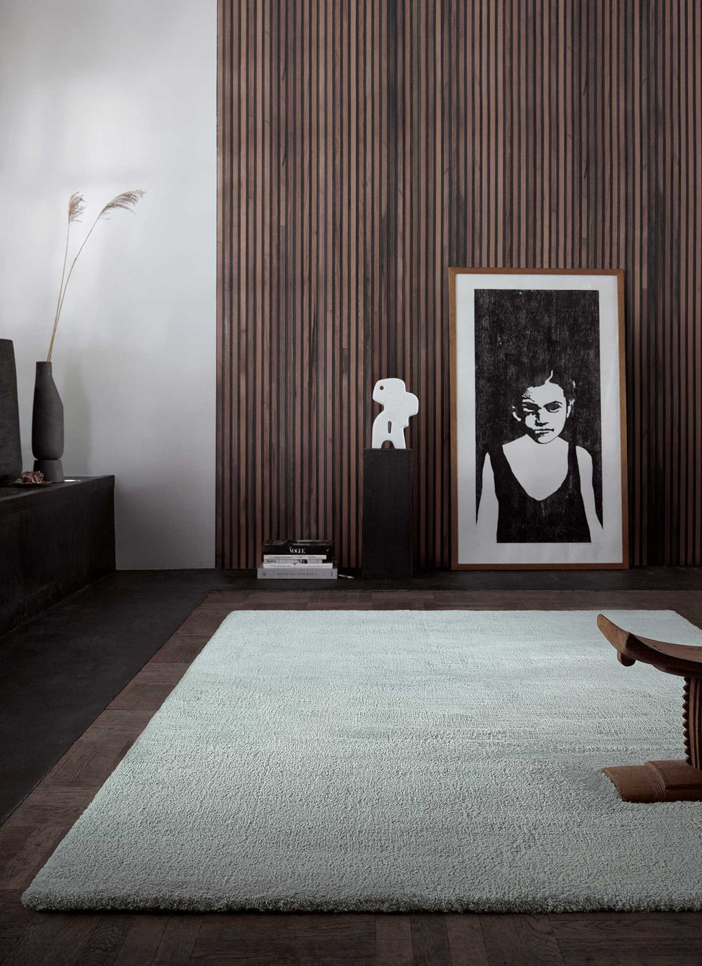 Vanessa Teppich hellgrau Kurzflor rechteckig im Wohnzimmer