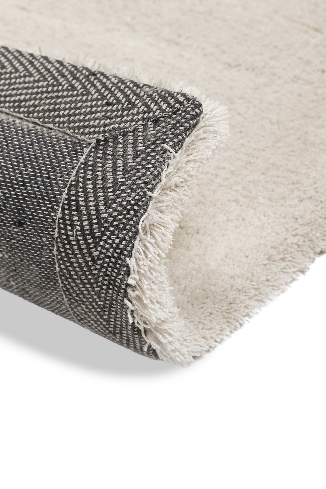 Vanessa Teppich beige Kurzflor rechteckig Detail Rückseite