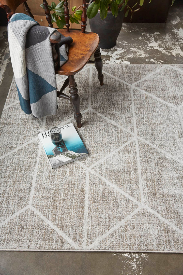 Bossa Lounge Teppich beige Kurzflor rechteckig