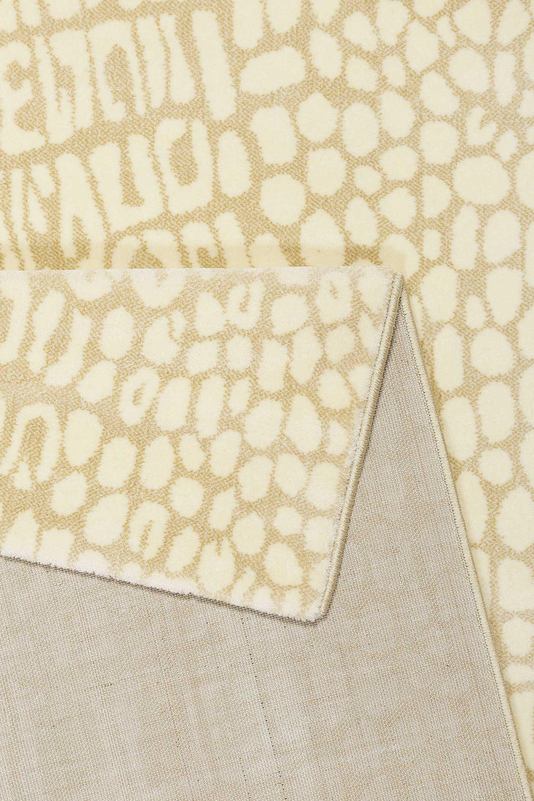 Croco Teppich beige Kurzflor rechteckig