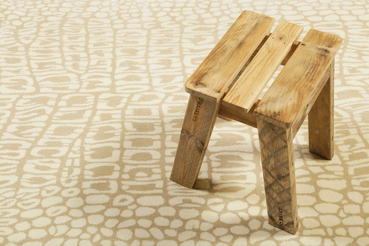 Croco Teppich beige Kurzflor rechteckig