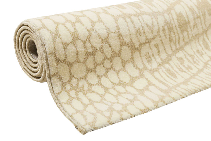 Croco Teppich beige Kurzflor rechteckig