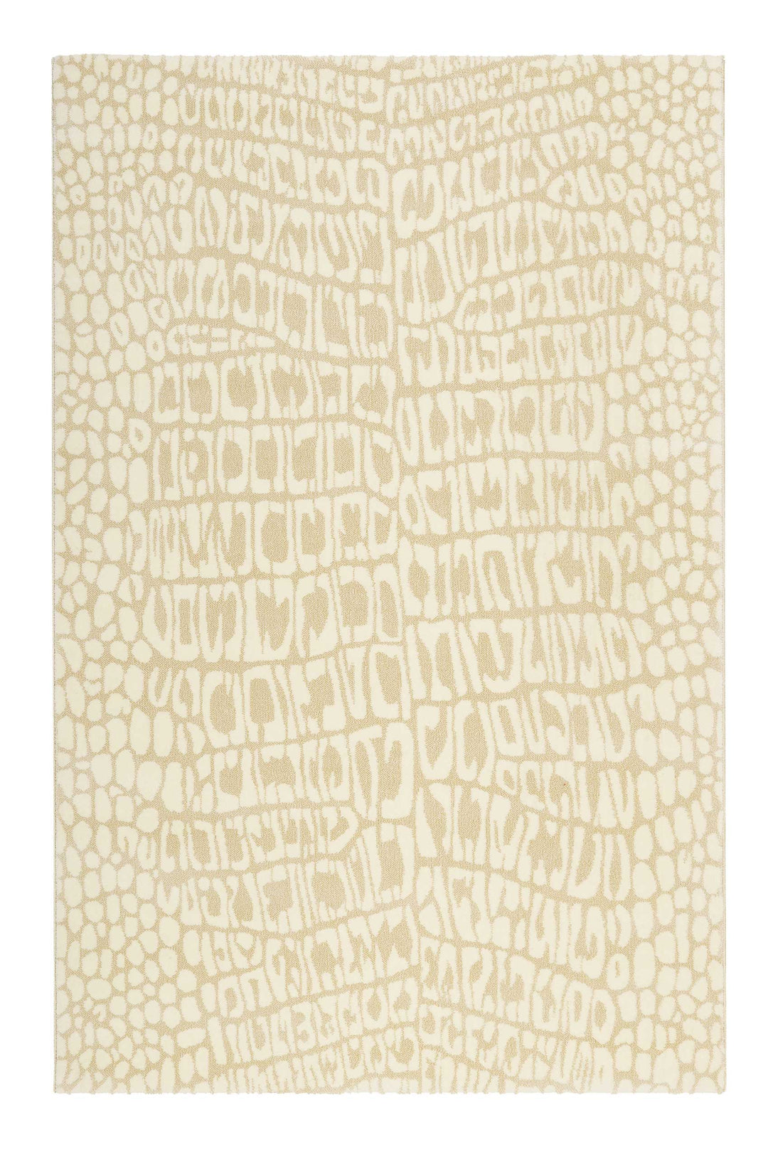 Croco Teppich beige Kurzflor rechteckig