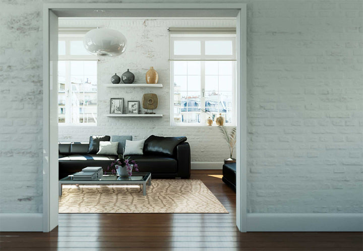 Croco Teppich beige Kurzflor rechteckig