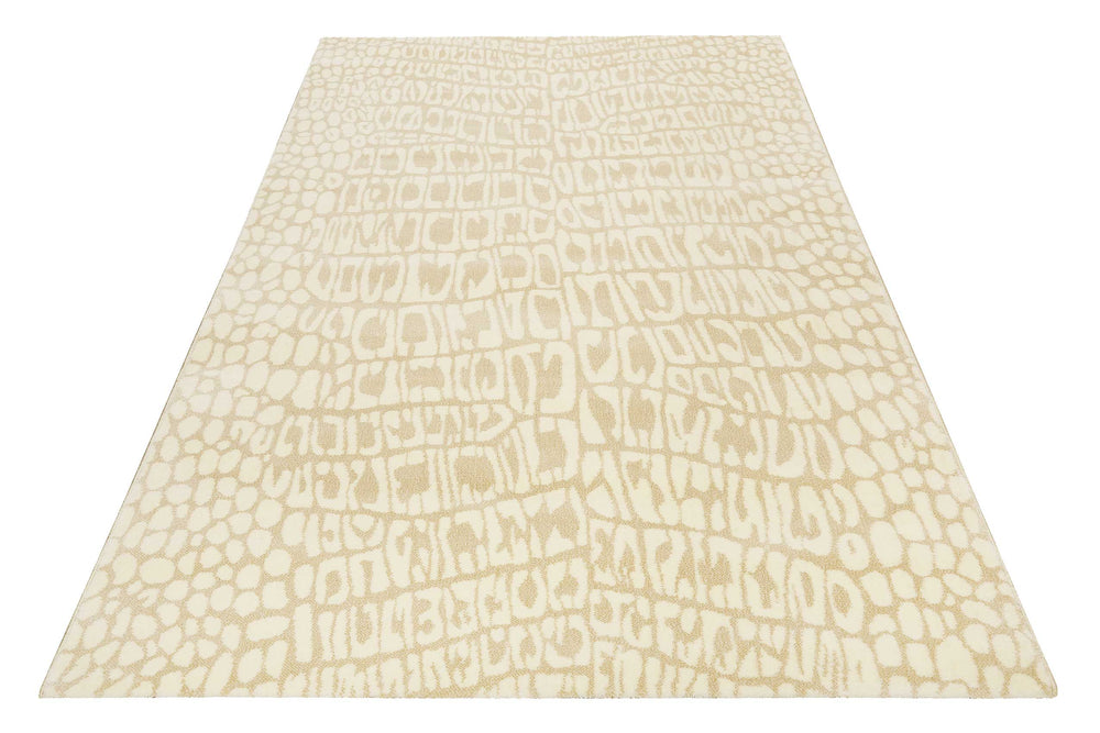 Croco Teppich beige Kurzflor rechteckig