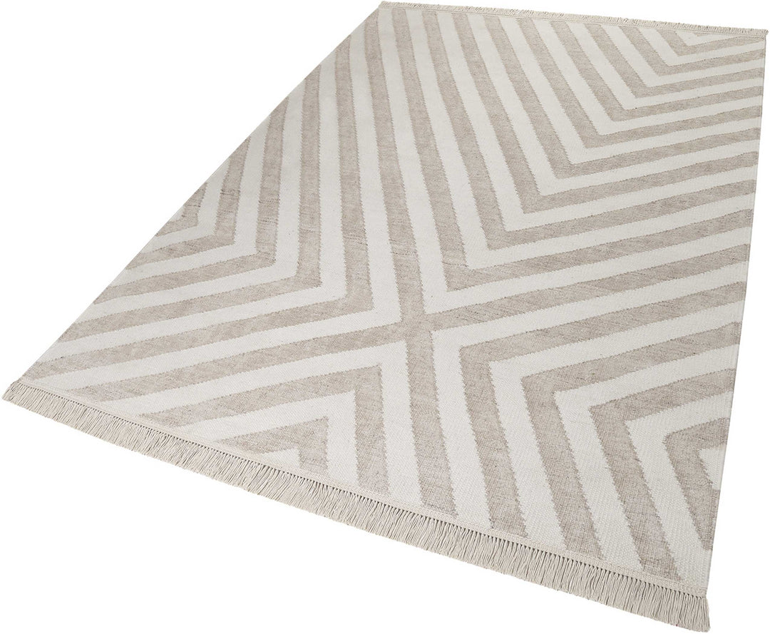 Edgy Corners Teppich natur Kurzflor rechteckig